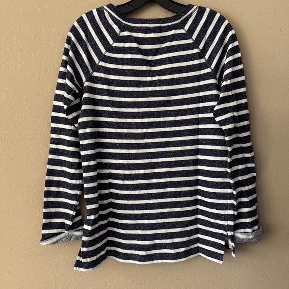 Max Studio Navy and White Striped Top Size S - Picture 5 of 7